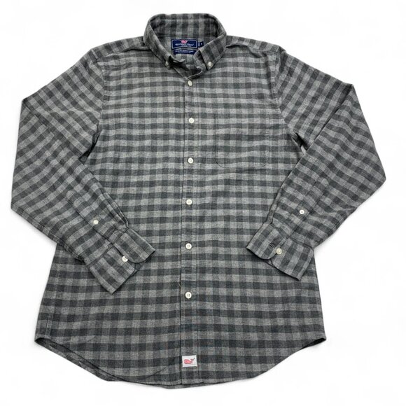 Vineyard Vines Slim Fit Whale Button Shirt Shep & Ian Gray Plaid Men's Small S - Picture 1 of 7